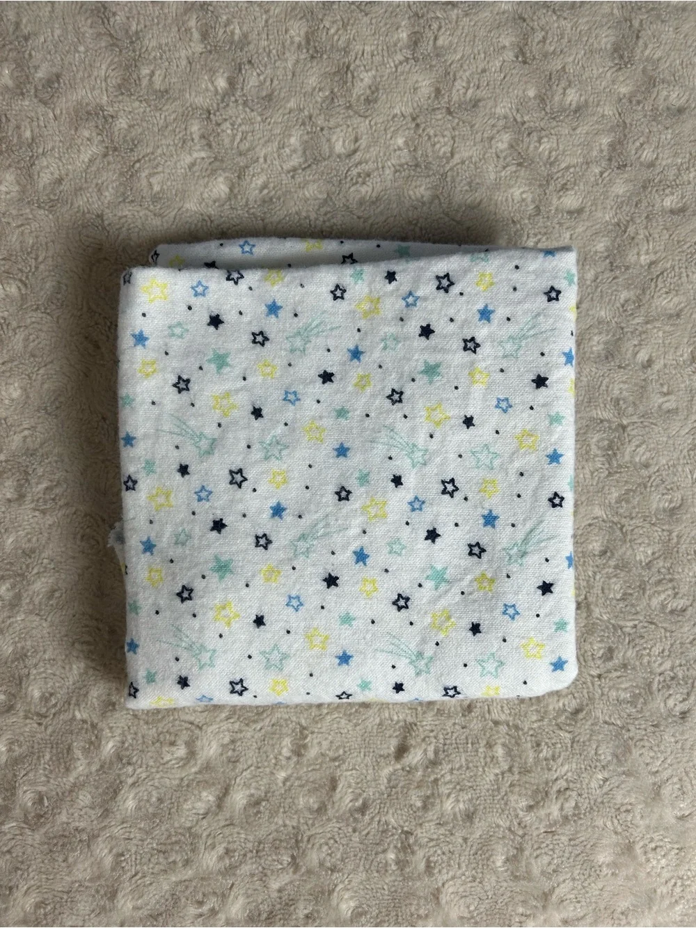 Kidgets Blue White Stars Baby Receiving Blanket Flannel Yellow Polka Dots Thin